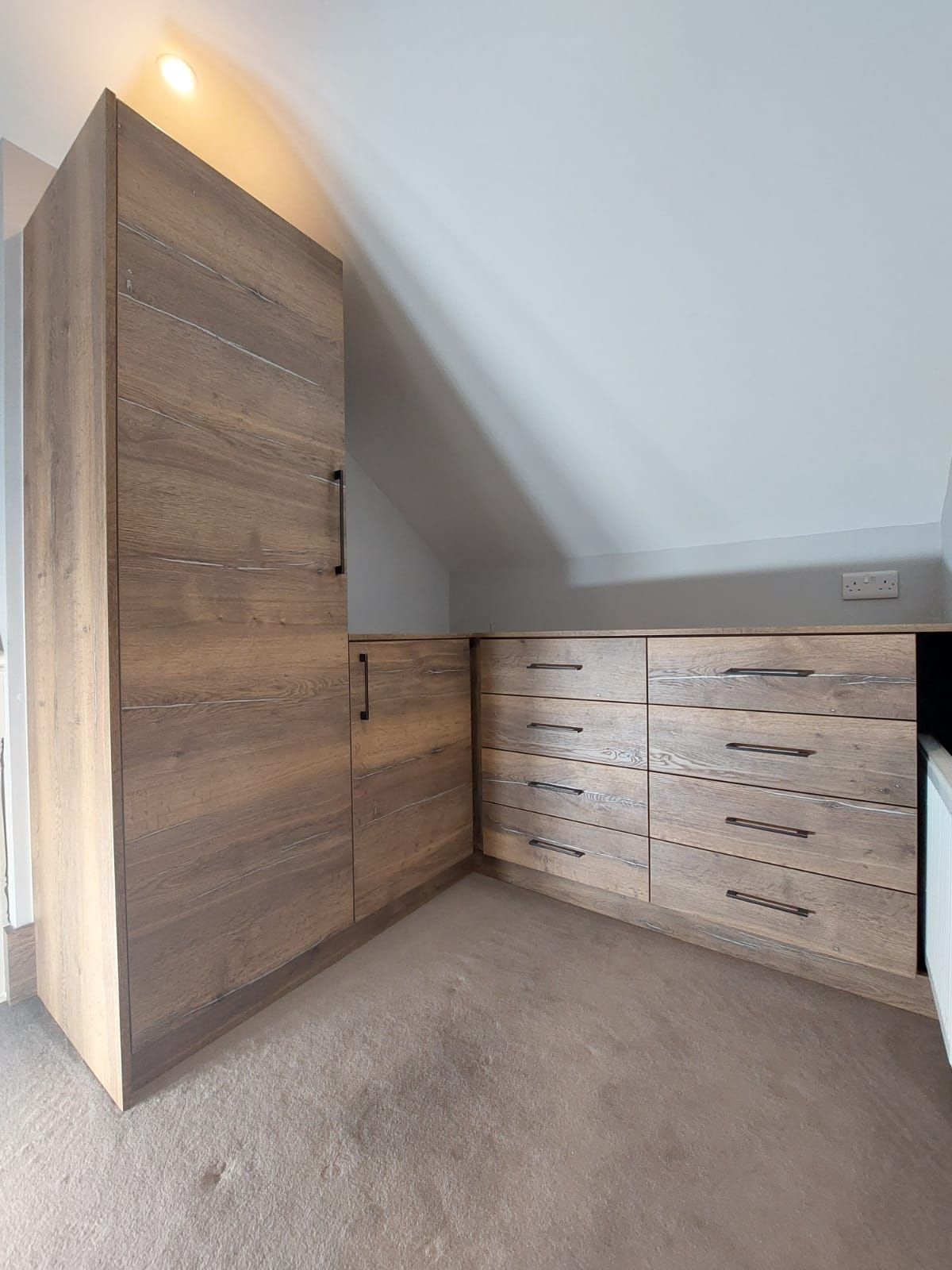 Sliding wardrobe for attic built by SK Prodesign in Galway